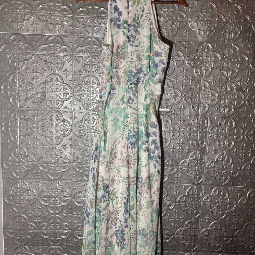 Vintage Leslie Fay maxi dress gown pastel vacation summer wedding party elegant - Picture 6 of 11